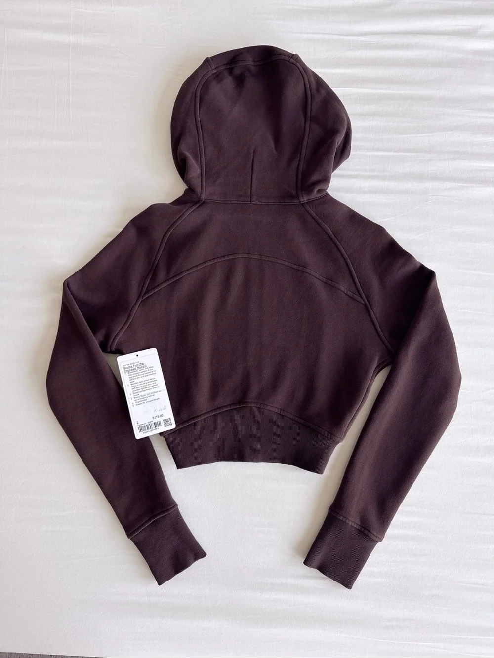 lululemon Scuba Full-Zip Cropped Hoodie Espresso/Gold Size 2 NWOT